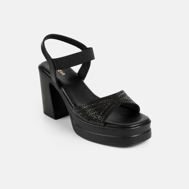 Mochi Women Black Casual Sandals