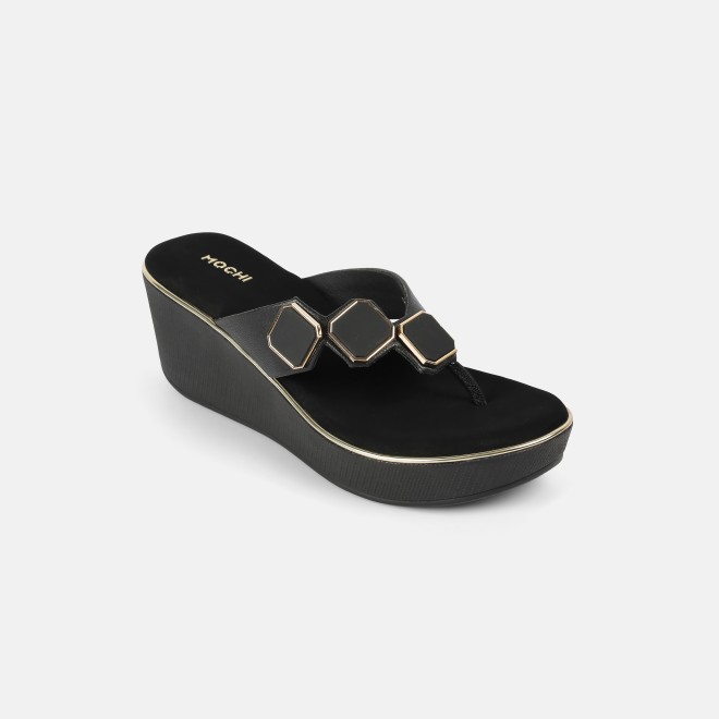 Mochi Women Black Casual Slippers (SKU: 34-425-11-36)