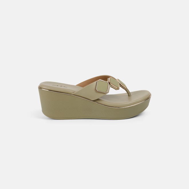 Mochi Women Green Casual Slippers (SKU: 34-425-21-37)