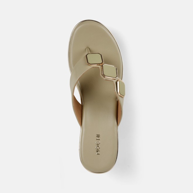 Mochi Women Green Casual Slippers (SKU: 34-425-21-37)