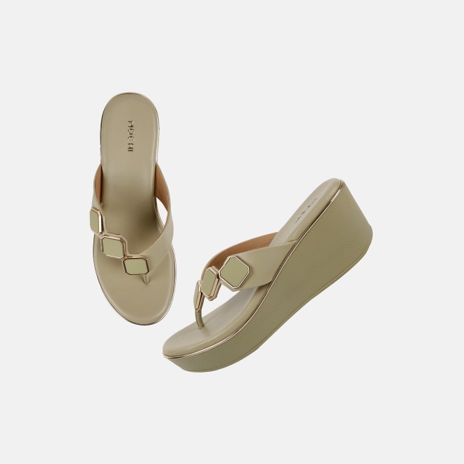 Mochi Women Green Casual Slippers (SKU: 34-425-21-37)