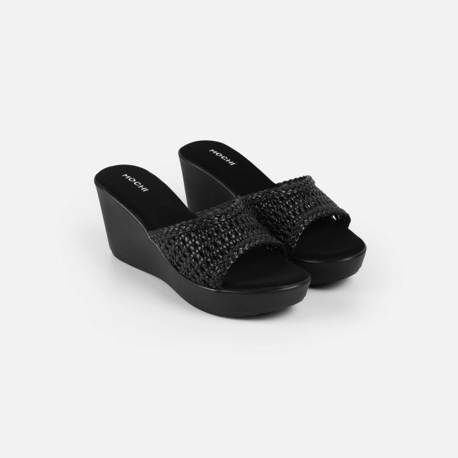 Mochi Women Black Casual Slip Ons (SKU: 34-428-11-39)