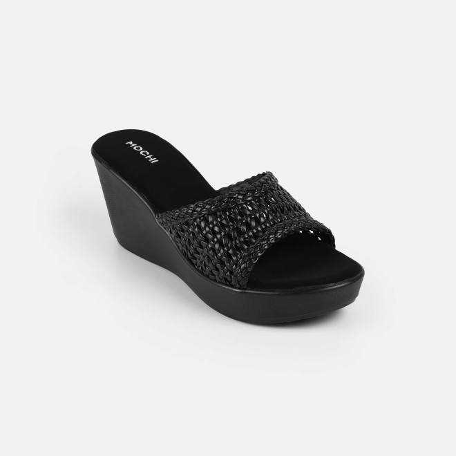 Mochi Women Black Casual Slip Ons (SKU: 34-428-11-39)