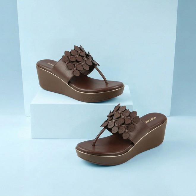 Mochi Women Brown Casual Slip Ons