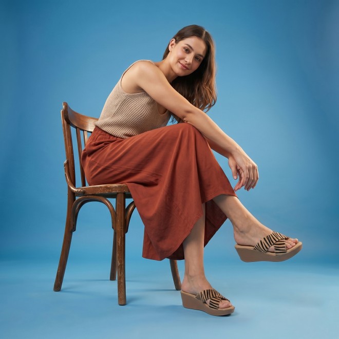 Mochi Women Brown Casual Slip Ons (SKU: 34-437-12-36)