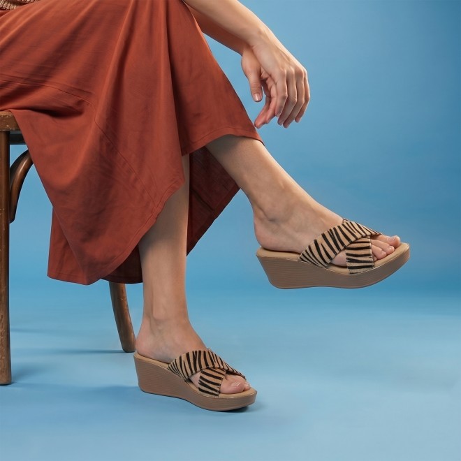 Mochi Women Brown Casual Slip Ons (SKU: 34-437-12-36)