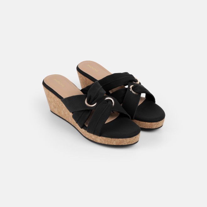 Mochi Women Black Casual Slip Ons (SKU: 34-438-11-37)