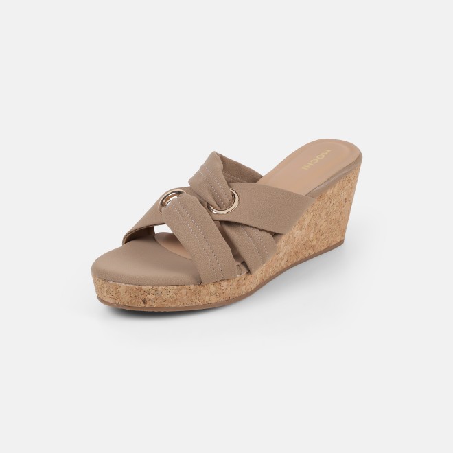 Mochi Women Beige Casual Slip Ons (SKU: 34-438-20-36)