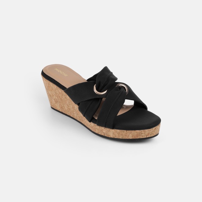 Mochi Women Black Casual Slip Ons (SKU: 34-438-11-37)
