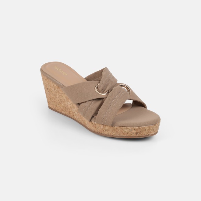 Mochi Women Beige Casual Slip Ons (SKU: 34-438-20-36)