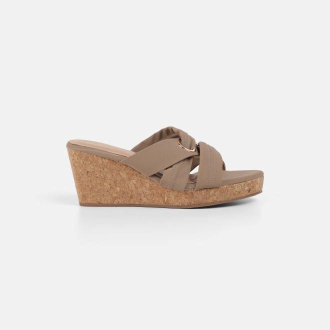 Mochi Women Beige Casual Slip Ons (SKU: 34-438-20-36)