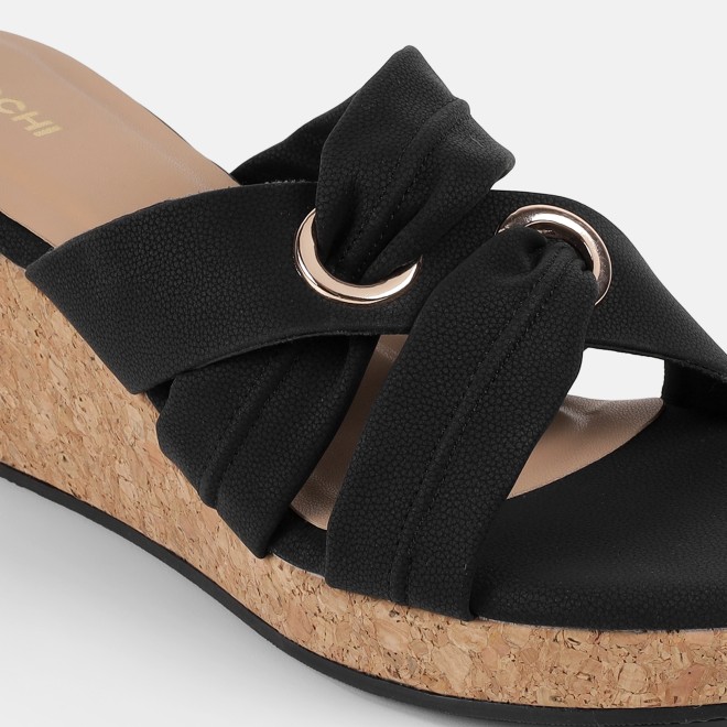 Mochi Women Black Casual Slip Ons (SKU: 34-438-11-37)
