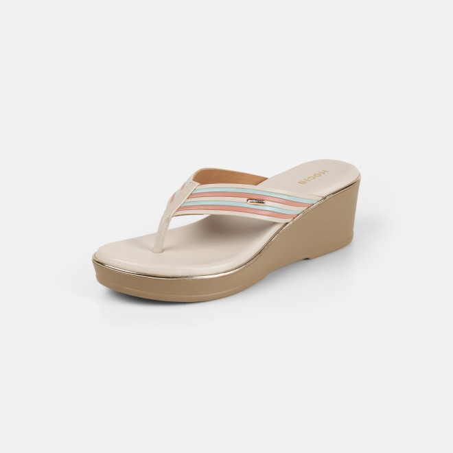 Mochi Women Beige Casual Slippers (SKU: 34-449-20-36)