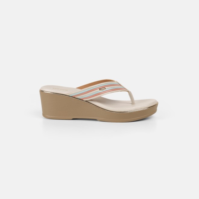 Mochi Women Beige Casual Slippers (SKU: 34-449-20-36)