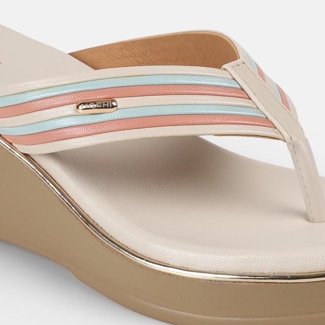 Mochi Women Beige Casual Slippers (SKU: 34-449-20-36)