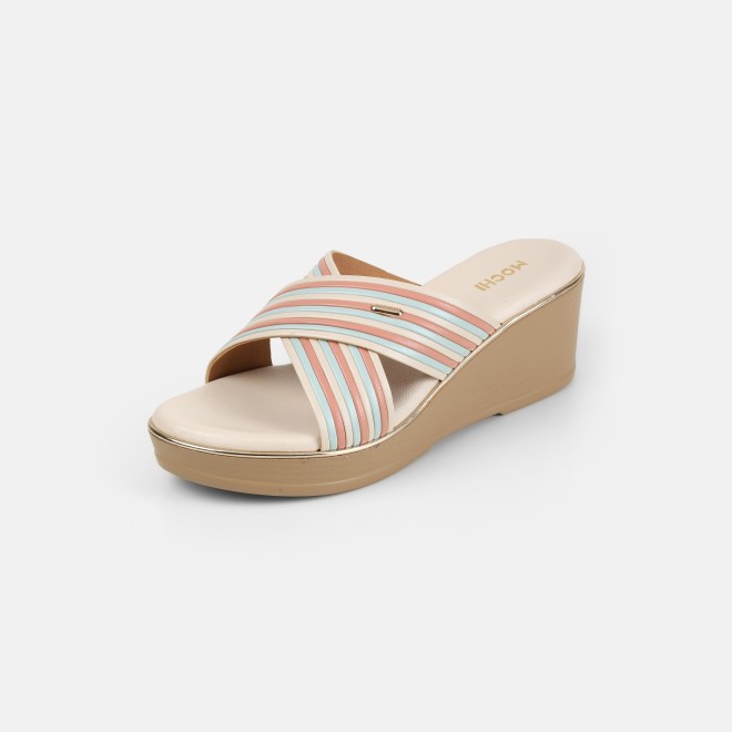 Mochi Women Beige Casual Slip Ons (SKU: 34-450-20-36)