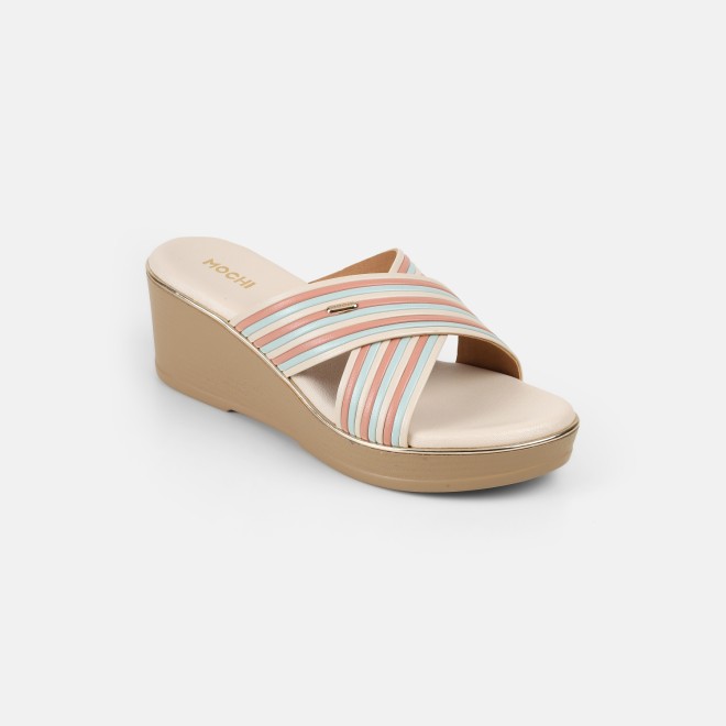 Mochi Women Beige Casual Slip Ons (SKU: 34-450-20-36)