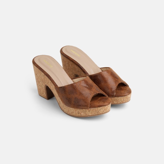 Mochi Women Tan Casual Slip Ons (SKU: 34-451-23-36)