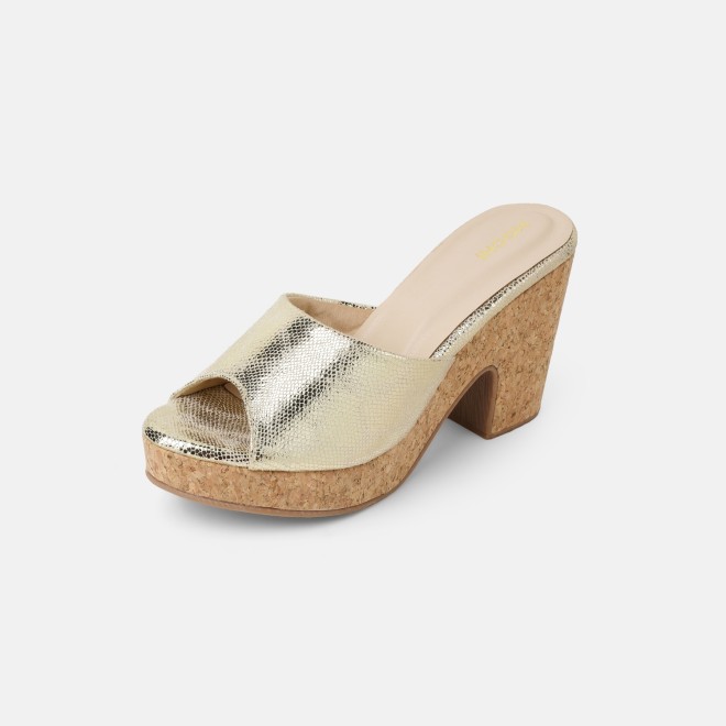 Mochi Women Gold Casual Slip Ons (SKU: 34-451-15-36)