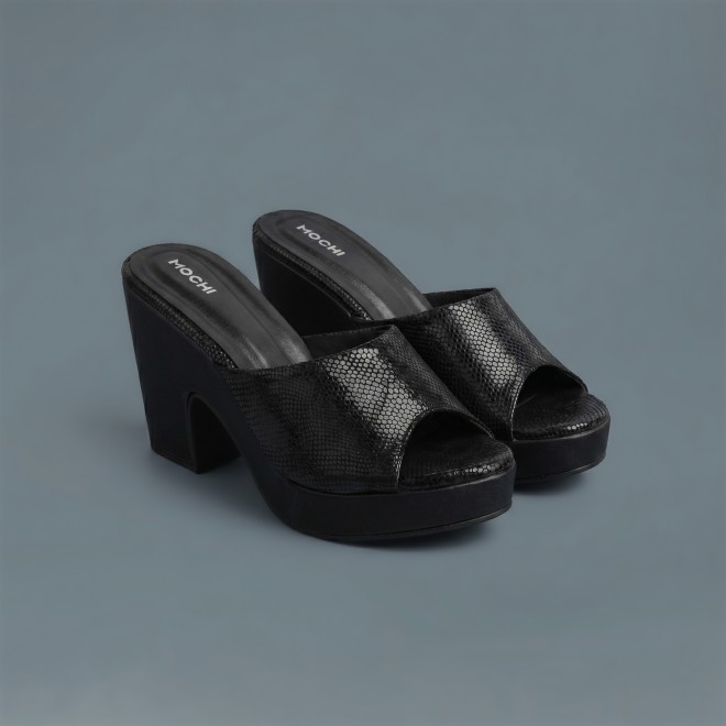 Mochi Women Black Casual Slip Ons