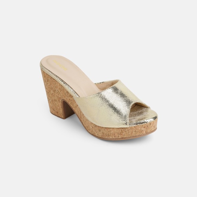 Mochi Women Gold Casual Slip Ons (SKU: 34-451-15-36)