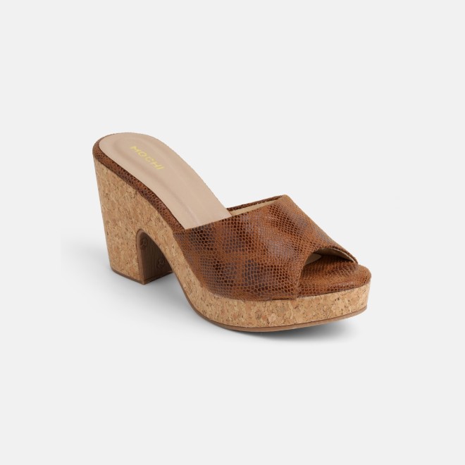 Mochi Women Tan Casual Slip Ons (SKU: 34-451-23-36)