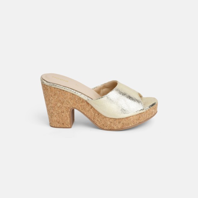 Mochi Women Gold Casual Slip Ons (SKU: 34-451-15-36)