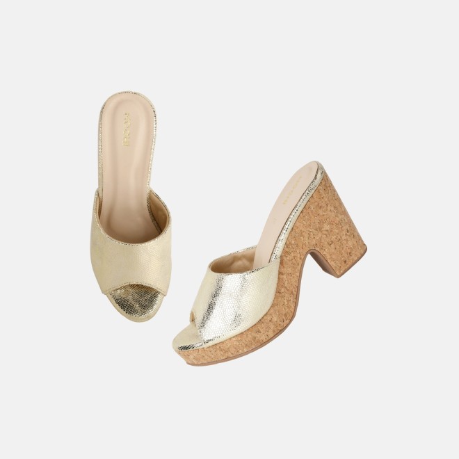 Mochi Women Gold Casual Slip Ons (SKU: 34-451-15-36)