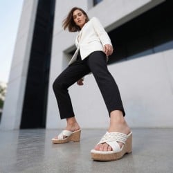 Mochi Women White Casual Slip Ons