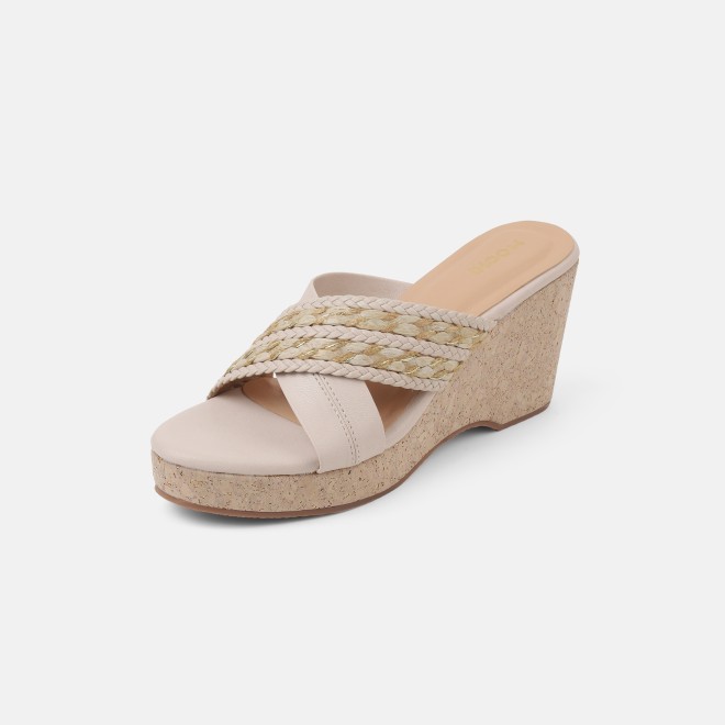 Mochi Women Beige Casual Slip Ons (SKU: 34-454-20-36)