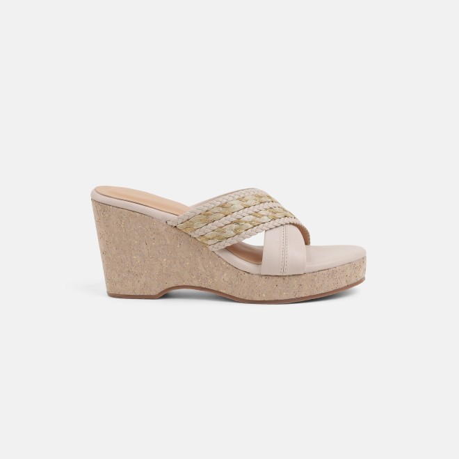 Mochi Women Beige Casual Slip Ons (SKU: 34-454-20-36)