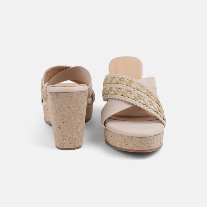 Mochi Women Beige Casual Slip Ons (SKU: 34-454-20-36)