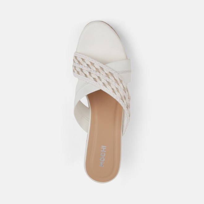 Mochi Women White Casual Slip Ons (SKU: 34-454-16-36)