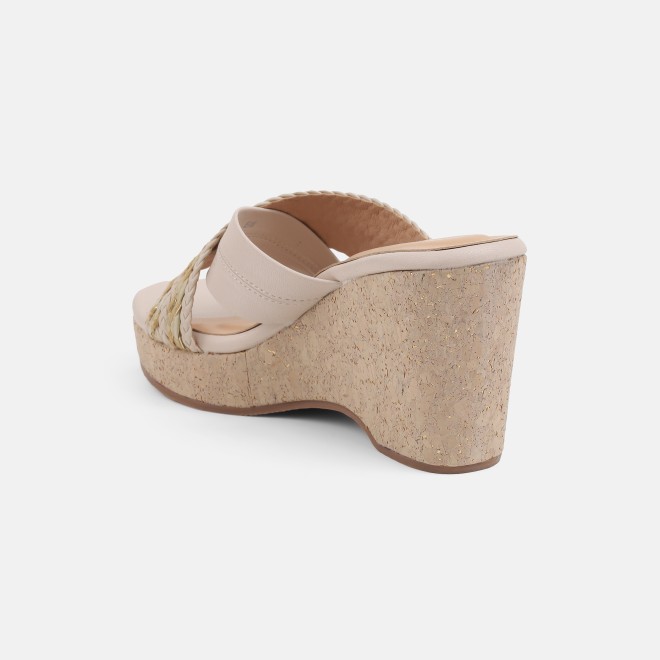 Mochi Women Beige Casual Slip Ons (SKU: 34-454-20-36)