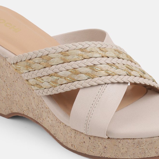 Mochi Women Beige Casual Slip Ons (SKU: 34-454-20-36)