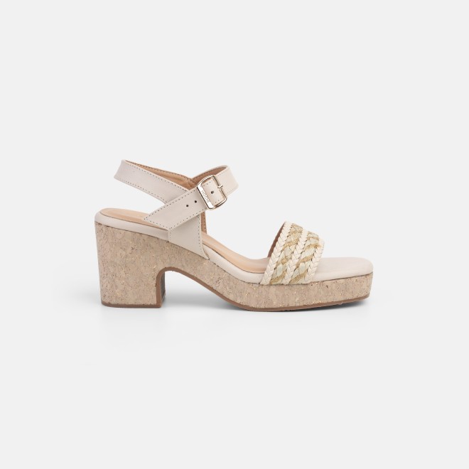Mochi Women Beige Casual Sandals (SKU: 34-455-20-36)