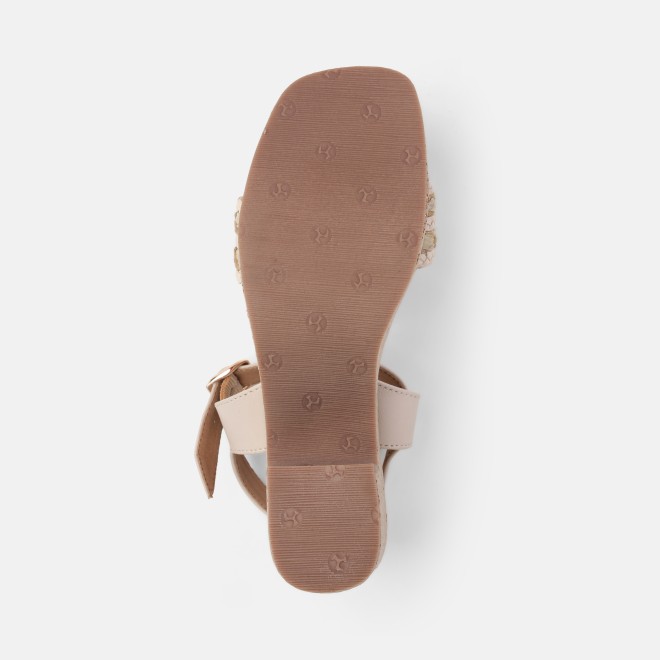 Mochi Women Beige Casual Sandals (SKU: 34-455-20-36)