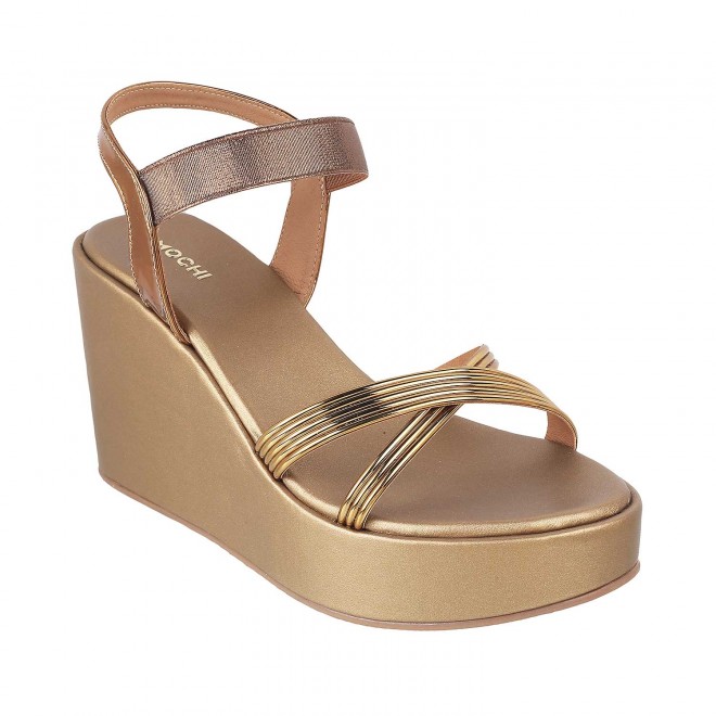 Mochi Women Antique-Gold Party Sandals (SKU: 34-47-28-39)