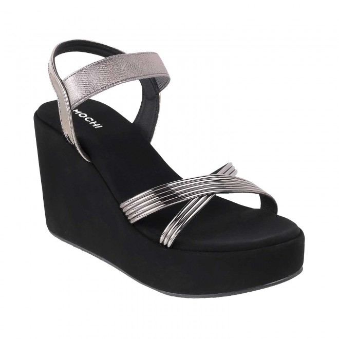 Mochi Women Gun-Metal Party Sandals (SKU: 34-47-29-39)