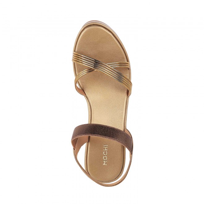 Mochi Women Antique-Gold Party Sandals (SKU: 34-47-28-39)