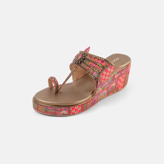 Mochi Women Rani-pink Ethnic Kolhapuris (SKU: 34-492-48-35)
