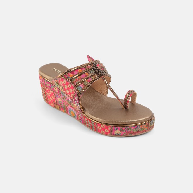 Mochi Women Rani-pink Ethnic Kolhapuris (SKU: 34-492-48-35)