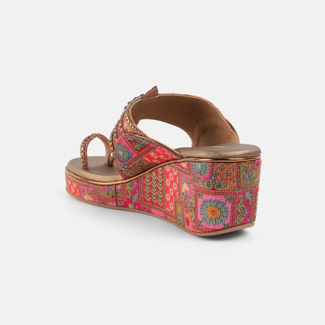 Mochi Women Rani-pink Ethnic Kolhapuris (SKU: 34-492-48-35)