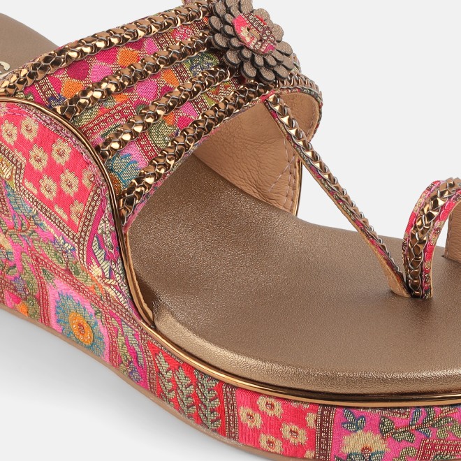 Mochi Women Rani-pink Ethnic Kolhapuris (SKU: 34-492-48-35)