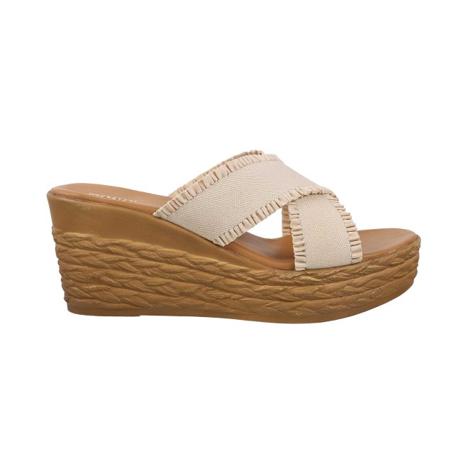 Mochi Women Beige Casual Slip Ons (SKU: 34-65-20-36)