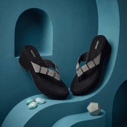 Women Black Casual Slip Ons
