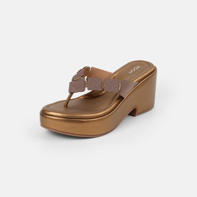 Mochi Women Antic-gold Casual Slip Ons (SKU: 34-800218-28-35)