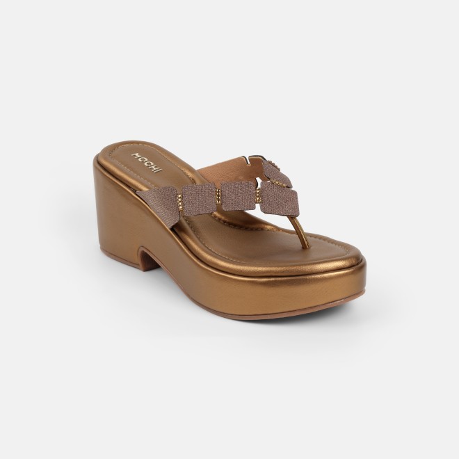 Mochi Women Antic-gold Casual Slip Ons (SKU: 34-800218-28-35)