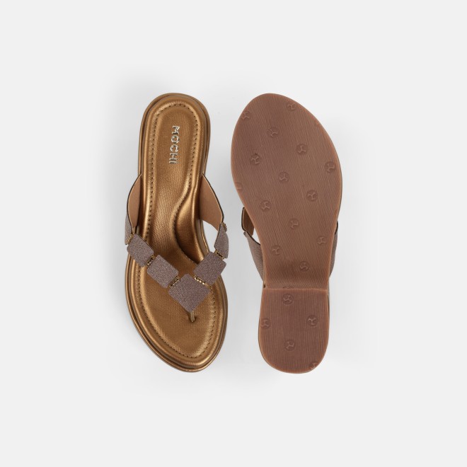 Mochi Women Antic-gold Casual Slip Ons (SKU: 34-800218-28-35)