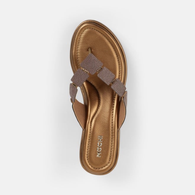 Mochi Women Antic-gold Casual Slip Ons (SKU: 34-800218-28-35)